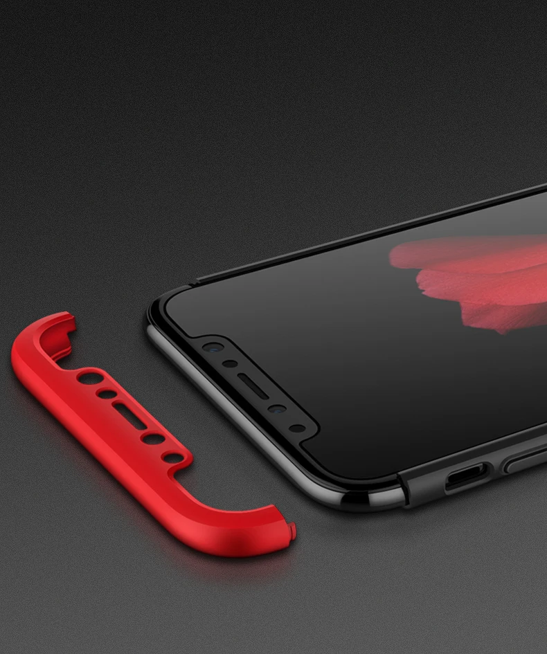 Чехол для iPhone X 10 XS XR XSMax чехол 360 градусов Полная защита жесткого PC 3 в 1 матовый iPhone5