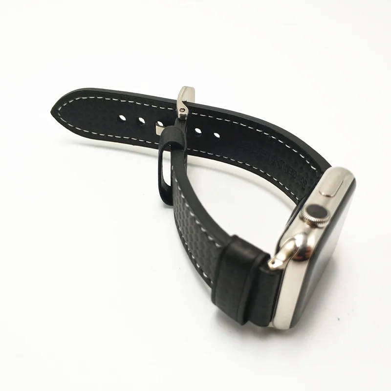 Ремешок AKGLEADER для Apple Watch Series 1 2 3 4 браслет из углеродного волокна iWatch кожаный
