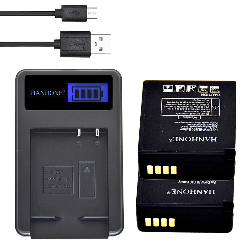 2 шт. 1600 мАч DMW BLG10 BLG10E BLE9 BLG10PP BLE9E BP DC15 BPDC15 батарея + ЖК зарядное устройство для Panasonic