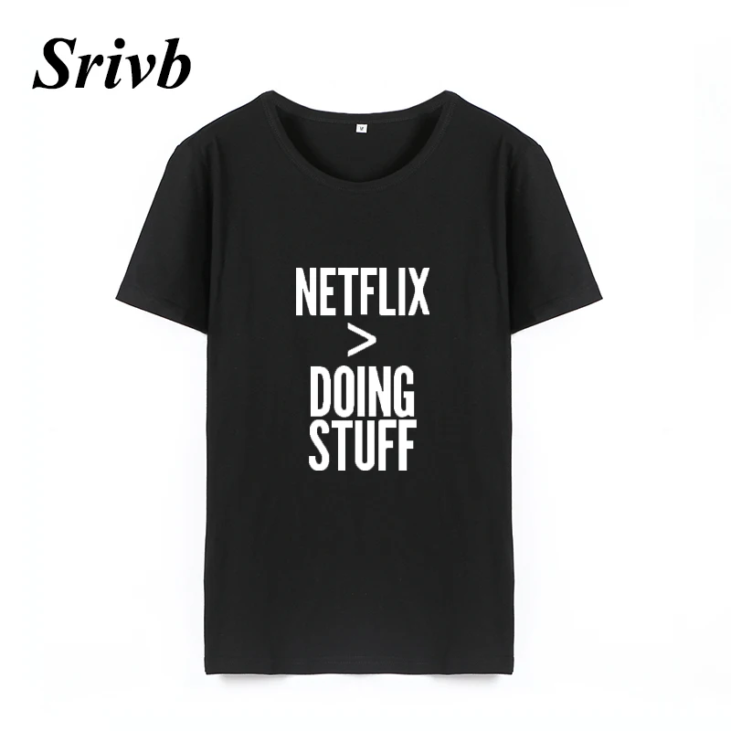 Женская футболка с коротким рукавом Srivb Netflix Doing Stuff Harajuku лето 2018 хипстерский принт