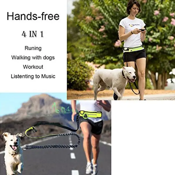 Выдвижной Поводок для собак свободные руки с чехлом смартфона поводок двойной