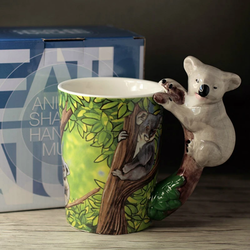 350ML3D стерео кружка с животными ручная роспись коала кофейная чашка Творческий