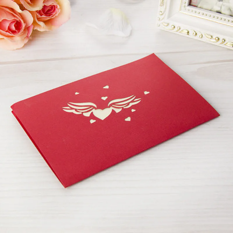 3D Romantic Valentines' Day Greeting Card Three-dimensional Love Heart Birthday Gift Cards Wedding Party Paper S3 |