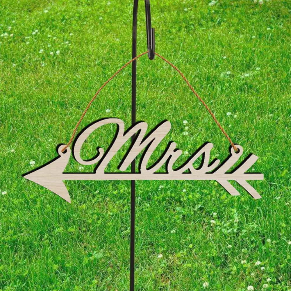 Mr Mrs Стрелка знак Свадебный домашний Декор деревянный подвесной орнамент
