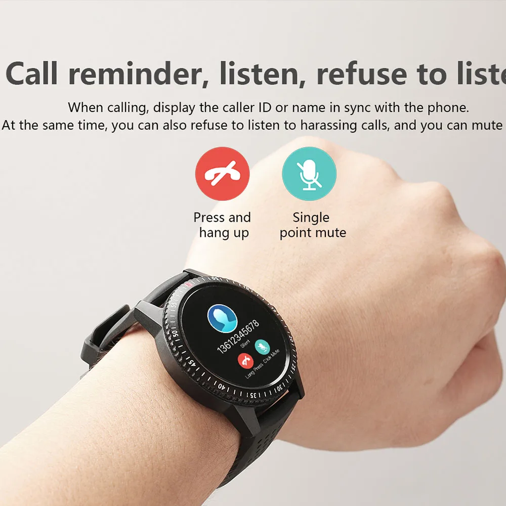 Спортивные мужские умные часы сердечного ритма оповещение Smartwatch водостойкий ips