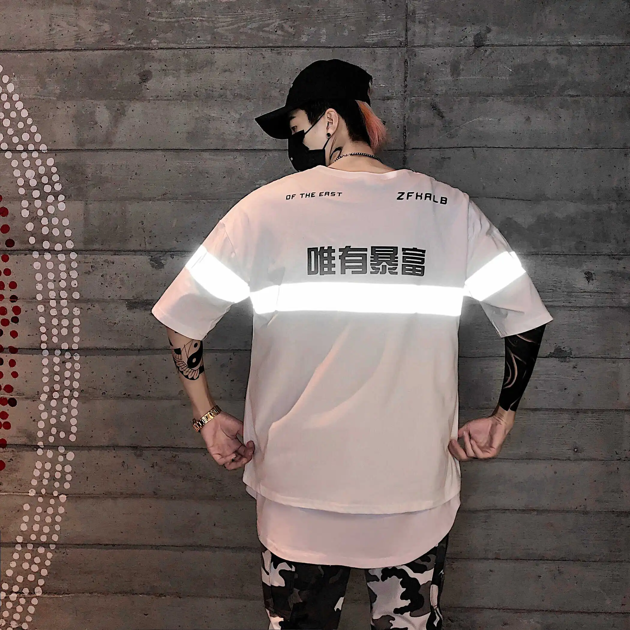 Мужская свободная хлопковая Повседневная футболка в Корейском стиле Super Fire Harajuku