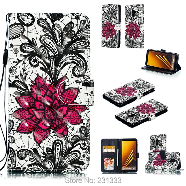 3D Bling Cartoon Wallet Leather Pouch For Samsung Galaxy S10 S10E A8 A9 J2 PRO 2018 S9 PLUS A6 J6 Flower Stand Skin Cover 50PCS | Мобильные