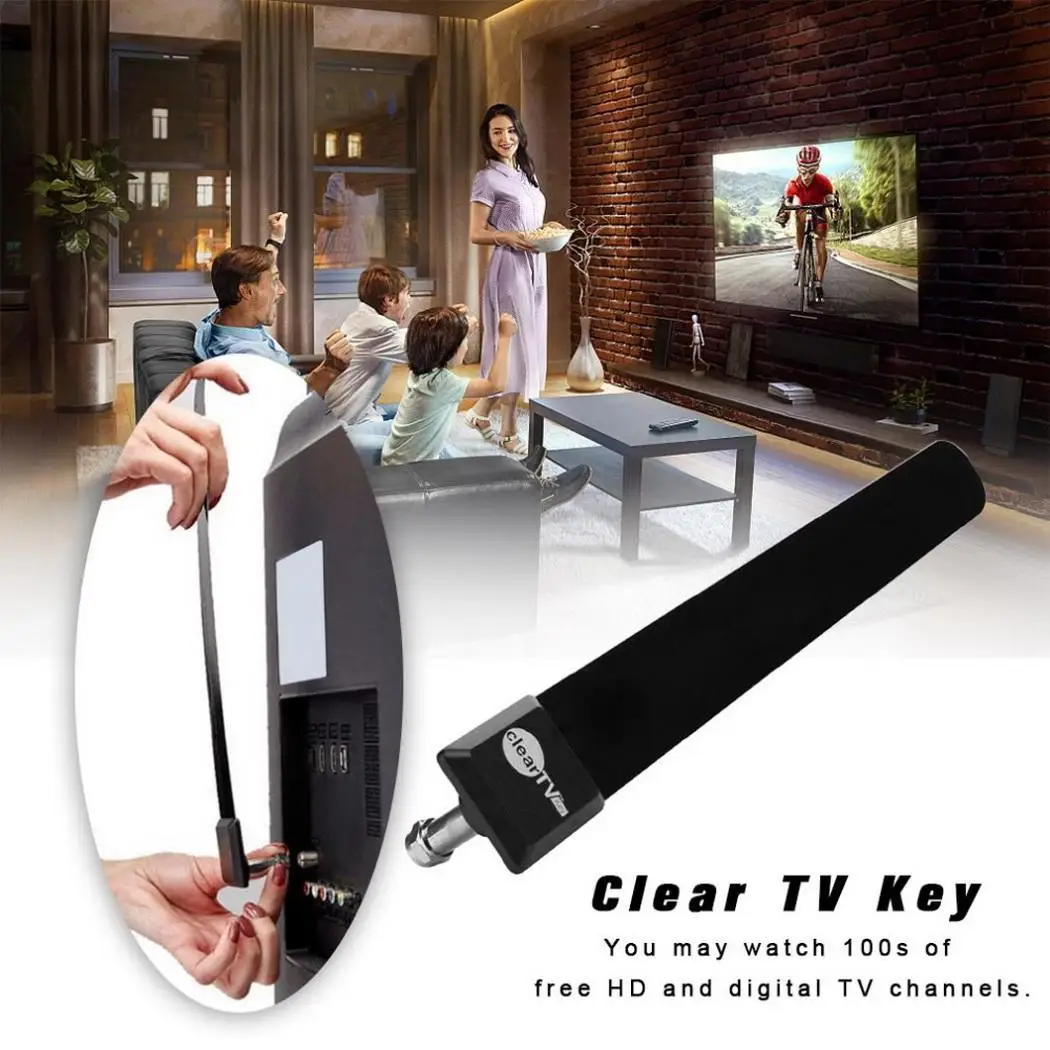 Full HD 1080 Digital Clear Indoor 1Meter Ditch Cable Signal TV 220 Antenna Black 90 254 dB 1080P 146-176MHz | Электроника