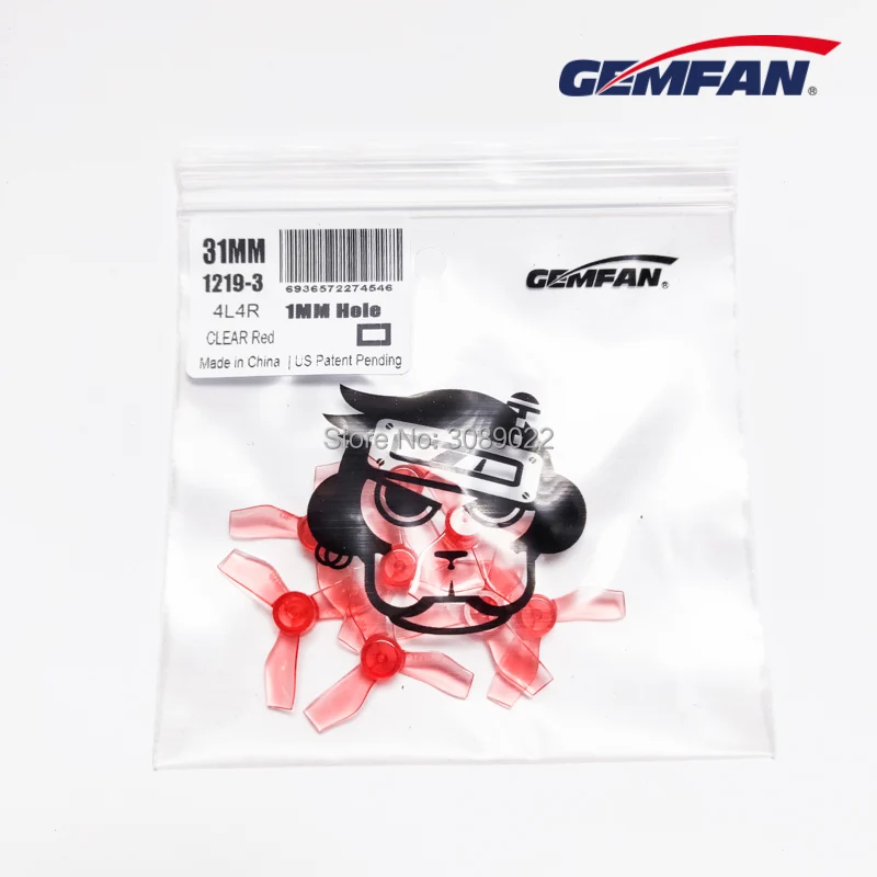 32 шт./16 пар GEMFAN 1219 3 Лопасти PC пропеллер 31 мм 0 8 мм/1 CW CCW бесщеточный двигатель FPV