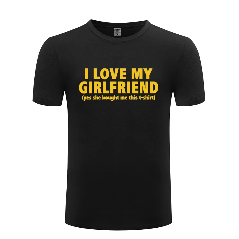 Мужская футболка I Love My Girl новинка 2018 повседневная хлопковая с коротким рукавом и