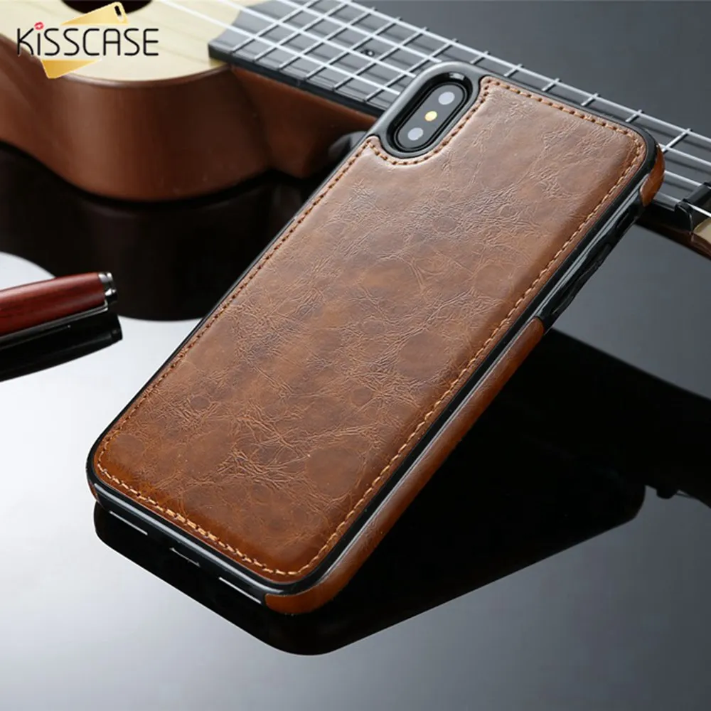 KISSCASE PU Leather Case For iPhone 6 6s 7 8 X XS Plus MAX XR Car Magnet Mobile Phone Cover 5 5s SE Cases Fundas |