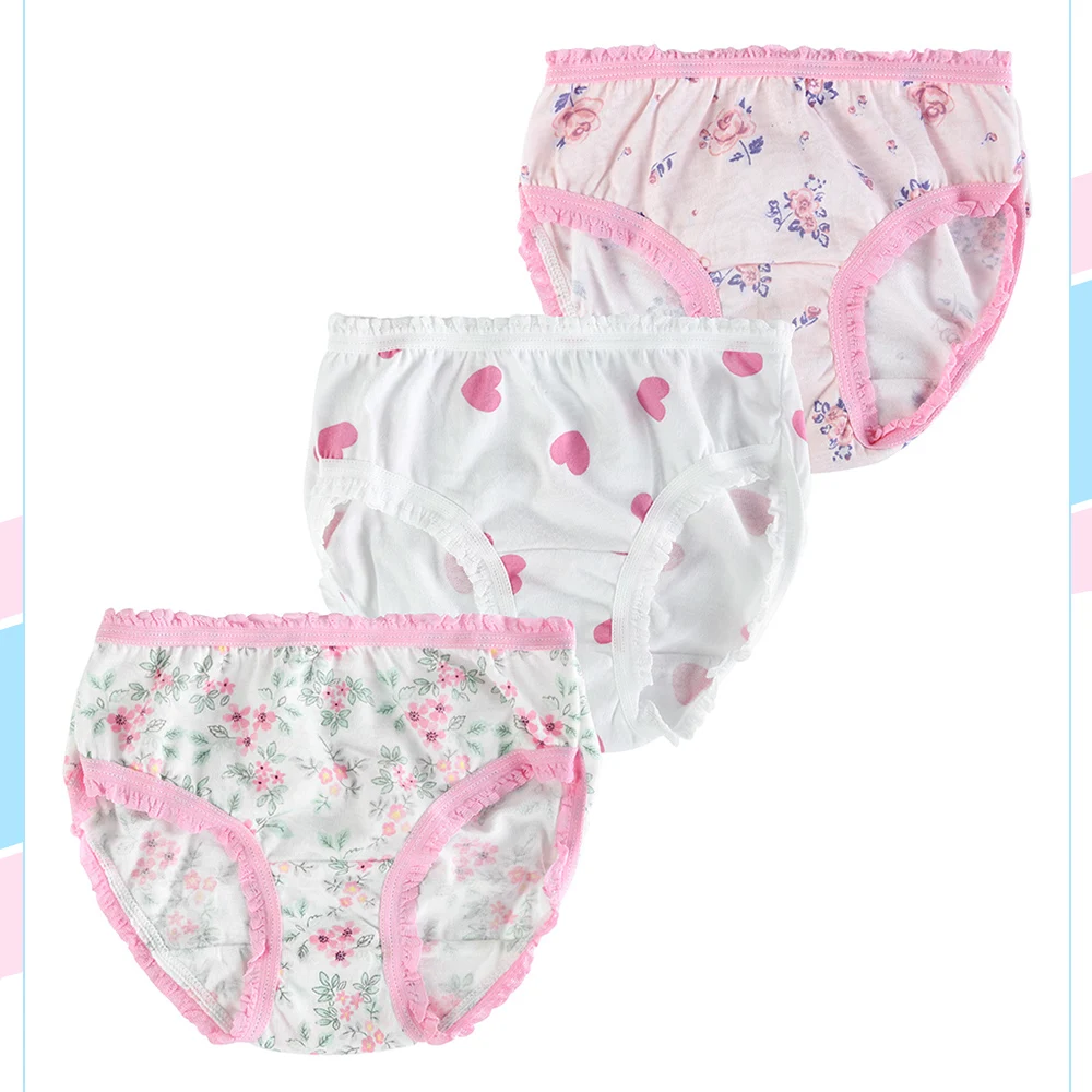 Bragas de algod&oacute;n para ni&ntilde;as, pantalones cortos florales, ropa interior para ni&ntilde;os de 2 a 8 a&ntilde;os, colores aleatorios, 2 unids/lote-3