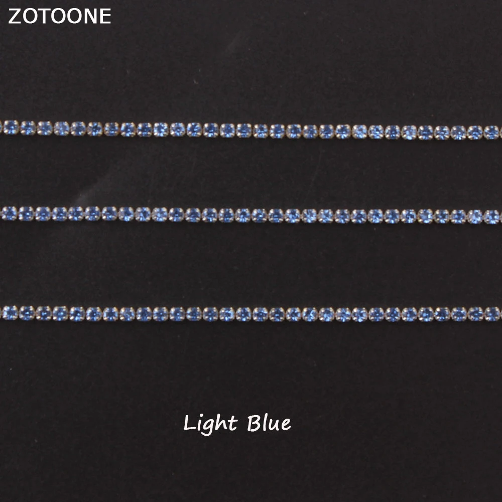 ZOTOONE 1 ярд SS6 светильник-голубая стразы s цепочка аппликация из страз DIY кристаллы