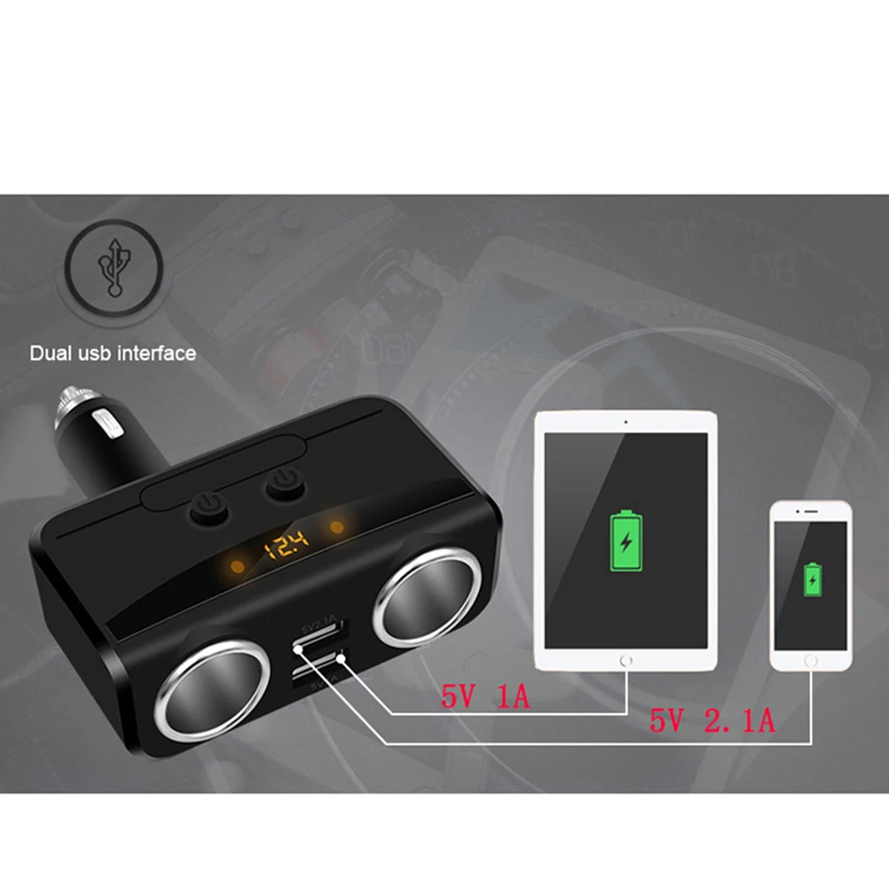 12 V-24 V Авто 2 Порты usb Зарядное устройство двойной разветвитель прикуривателя