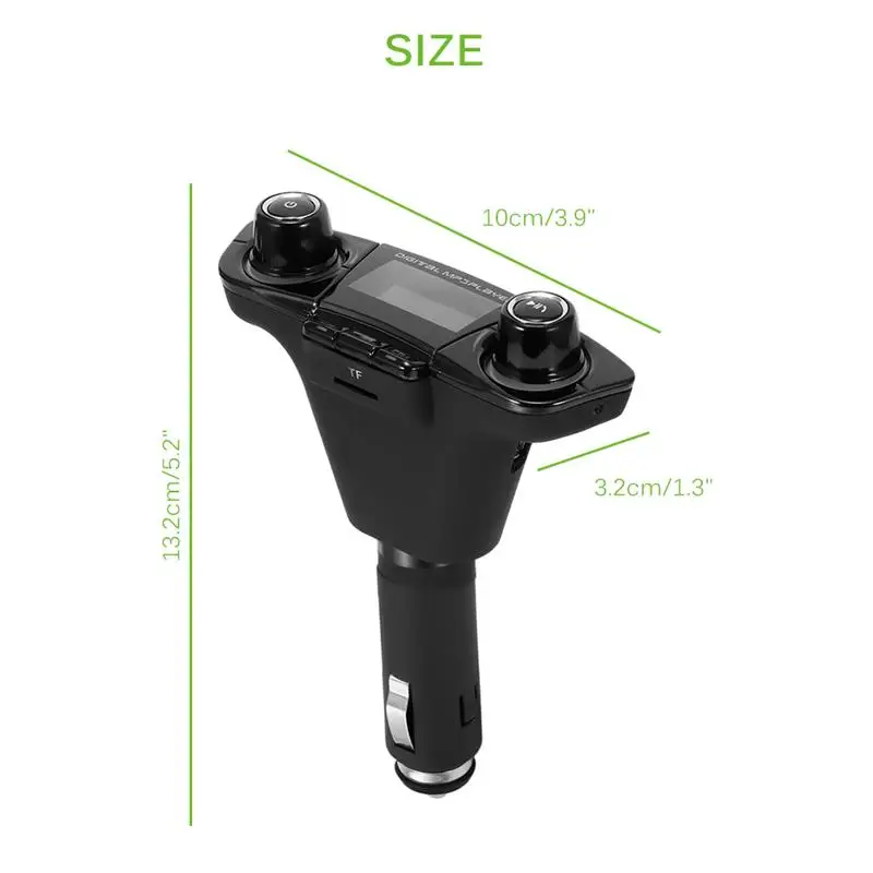 

Onever Car FM Transmitter Modulator MP3 Player Bluetooth 4.0 Hands-free Stereo Audio Receiver Adapter with USB Charging Port