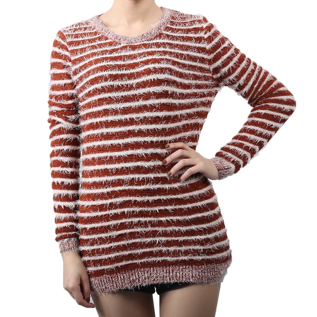 Fashion 2018 Winter Women Sweaters And Pullovers Korean Fluffy Stripe Female Sweater Christmas Tops Jumper | Женская одежда