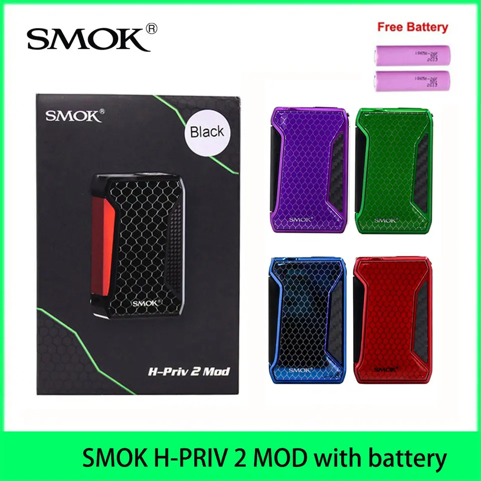 Оригинальный SMOK H Priv 2 Vape коробка мод 225 Вт Двойной 18650 аккумулятор с дисплеем TC VW