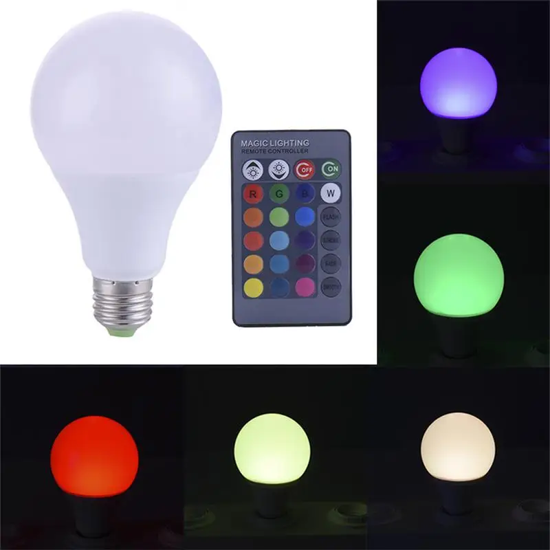 Пластиковая алюминиевая RGB лампа E27 3 Вт 5 10 с дистанционным управлением 85 262