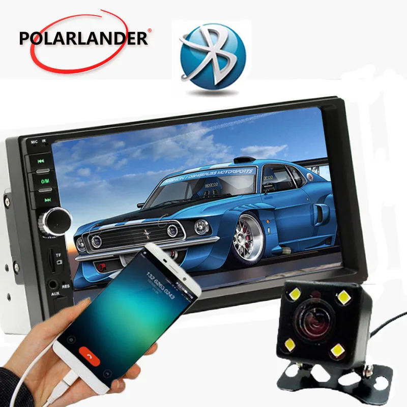 Автомагнитола 7 дюймов Bluetooth FM Mirror Link для Android 0 камера заднего вида радио