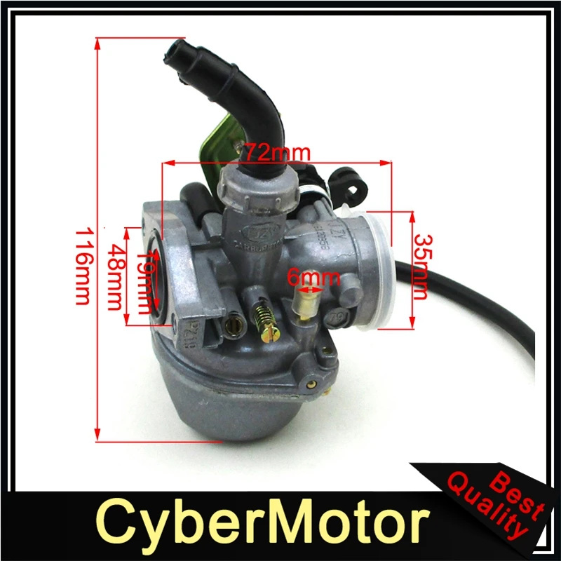Карбюратор 19 мм для встроенной карбюратора PZ19 двигателя 50 70cc 90cc 110cc