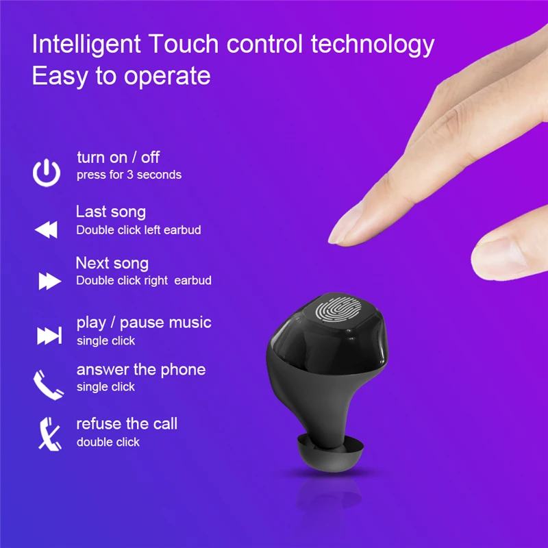 Новые TWS Bluetooth наушники 5 0 настоящие беспроводные стерео бас гарнитура для IPhone X 8 7