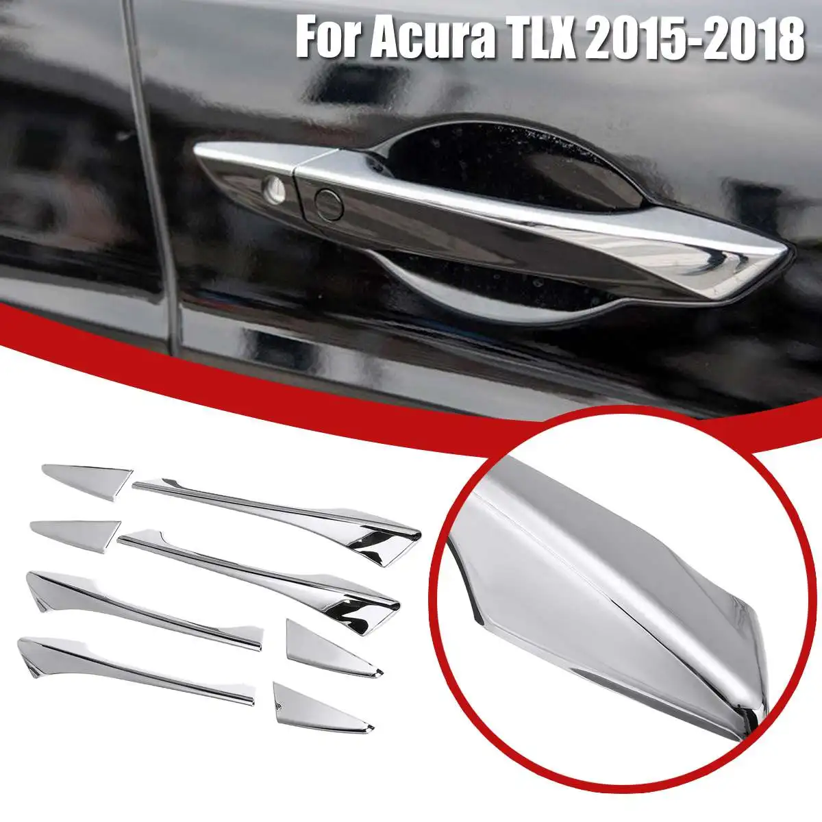 Крышка обшивки ручки двери из АБС пластика 8 шт. для Acura TLX 2015 2016 2017 2018 автостайлинг