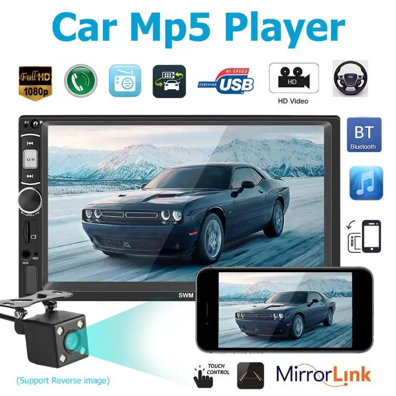 SWM 777A 2Din 7 &quotсенсорный экран Bluetooth Mirror Link автомобильный стереопроигрыватель MP5