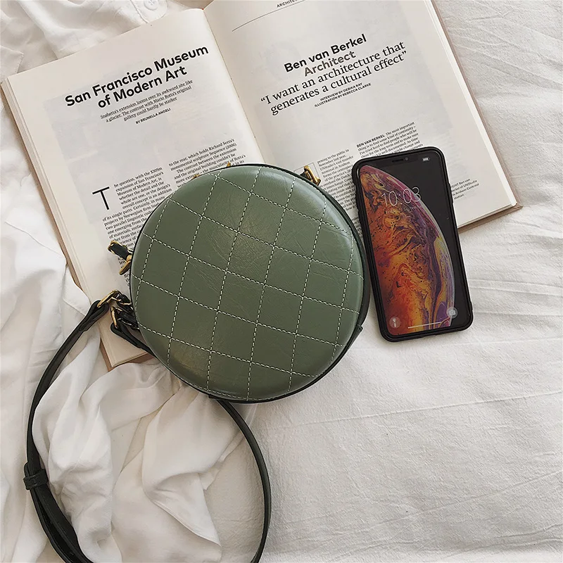 Сумки через плечо для девочек модная дизайнерская маленькая круглая женская