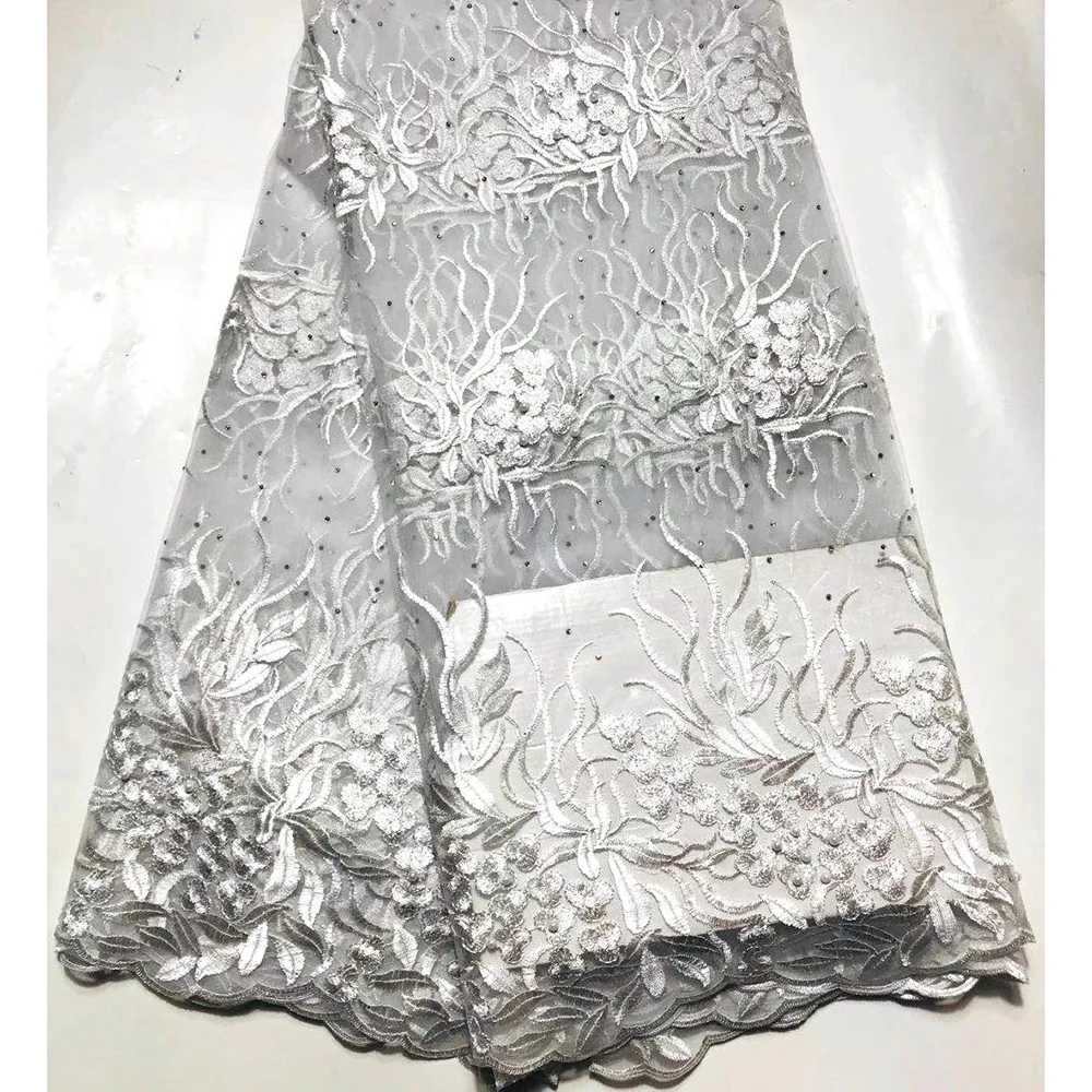 African Lace Fabric 2019 Embroidered Nigerian Laces High Quality French Tulle For Party Dress 5 Yards fabrics | Дом и сад