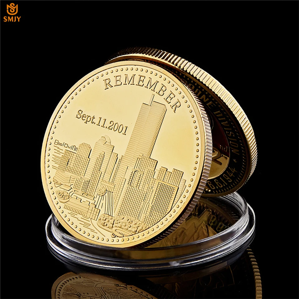 

2001.9.11 World Trade Center Building Terrorist Attack History Review Gold Military Disaster Challenge Collectible Coin Original
