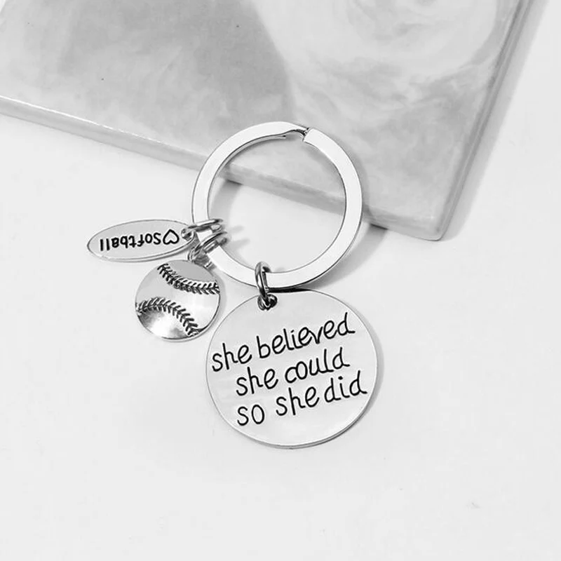 Брелок из нержавеющей стали для Софтбола идеально подходит игроков в софтбол