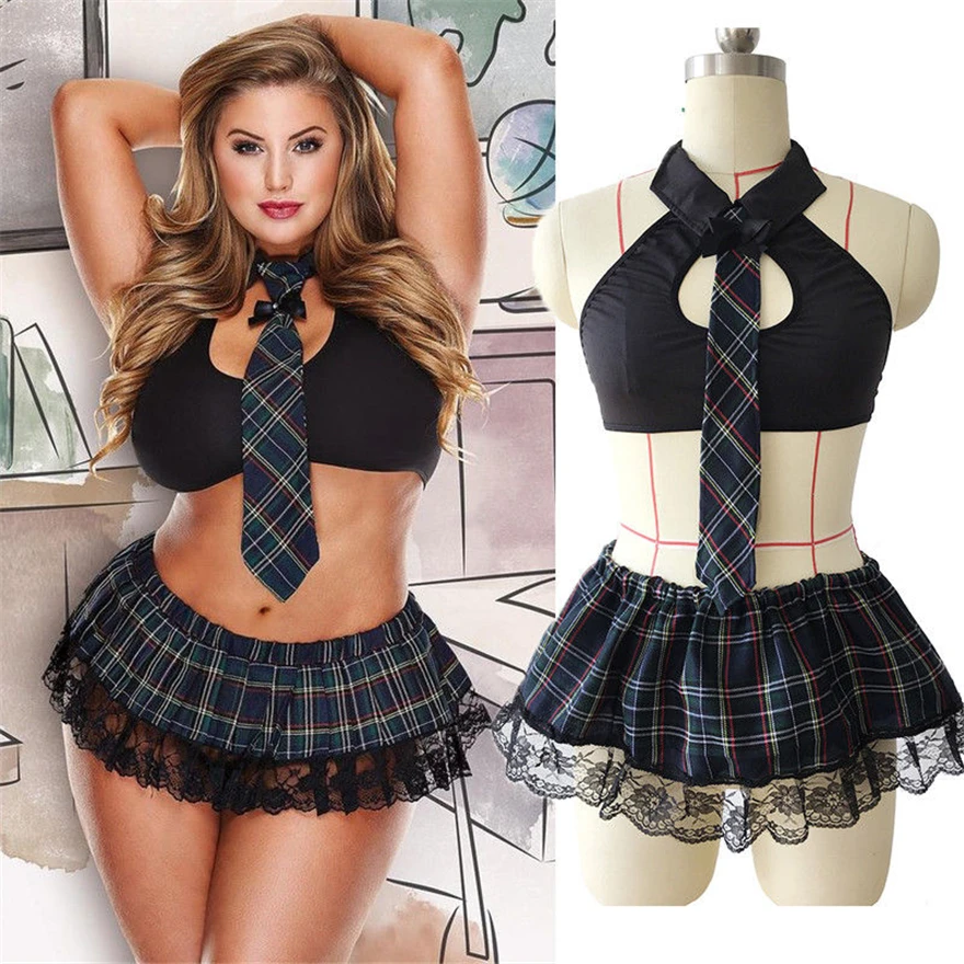 5XL размера плюс сексуальное нижнее белье Шотландия школьные девочек Косплэй