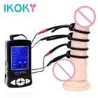 Силиконовое кольцо на пенис с электрическим током IKOKY, кольцо на пенис, терапия медицинский массажер, секс-игрушки для мужчин, Электростимуляция электрическим током