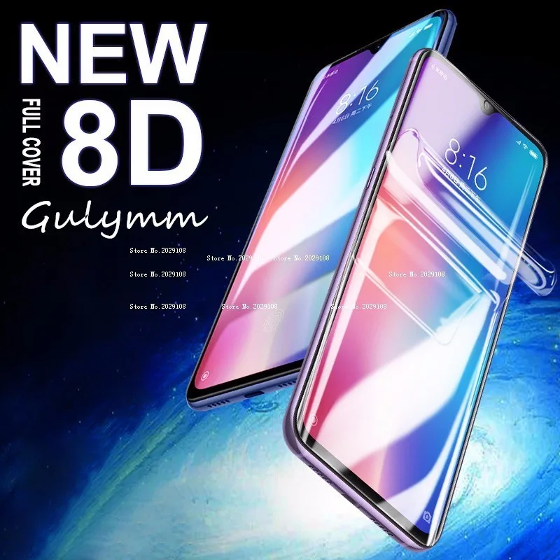 

New 8D Soft Hydrogel Film Full Cover For Xiaomi Mi A3 10 9 Lite 9T For Redmi 10X Note 7 8 9 9S 8T Pro Screen Protector Film