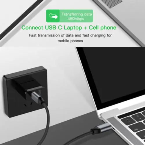 Суперскоростной зарядный кабель 100 см 3 А USB Type C внешний типа штырь для MacBook