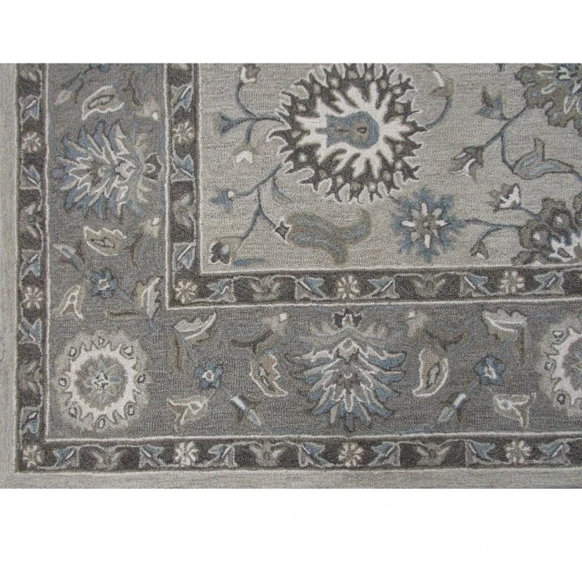 Woolen Artistic Print Rug Gray Large | Дом и сад
