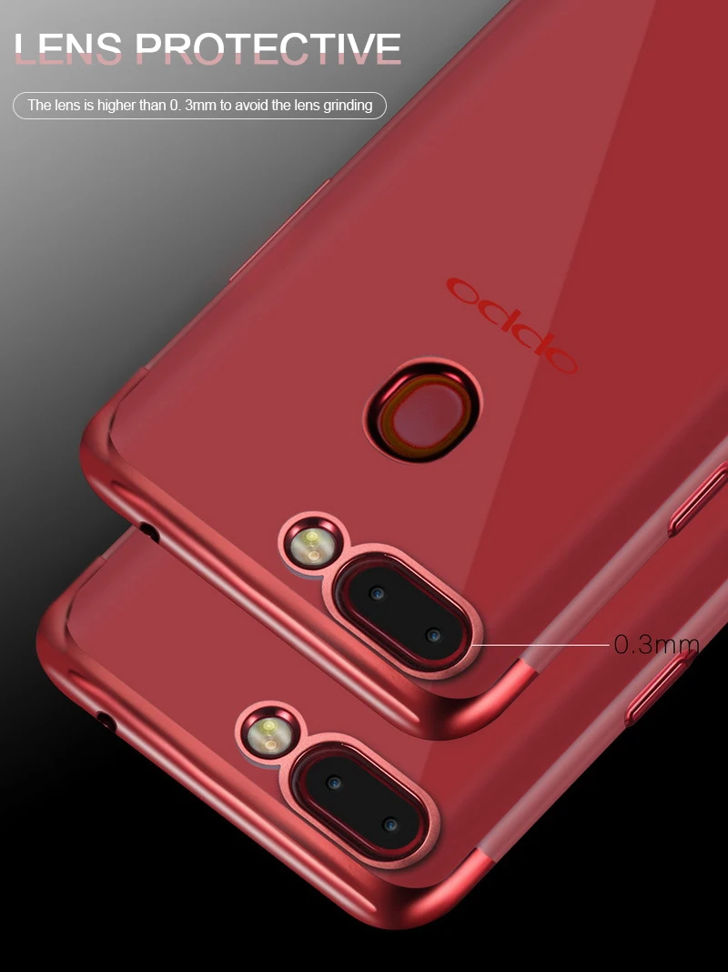 Роскошный прозрачный TUP Прозрачный чехол для OPPO R17 Гальванизированный фиолетовый