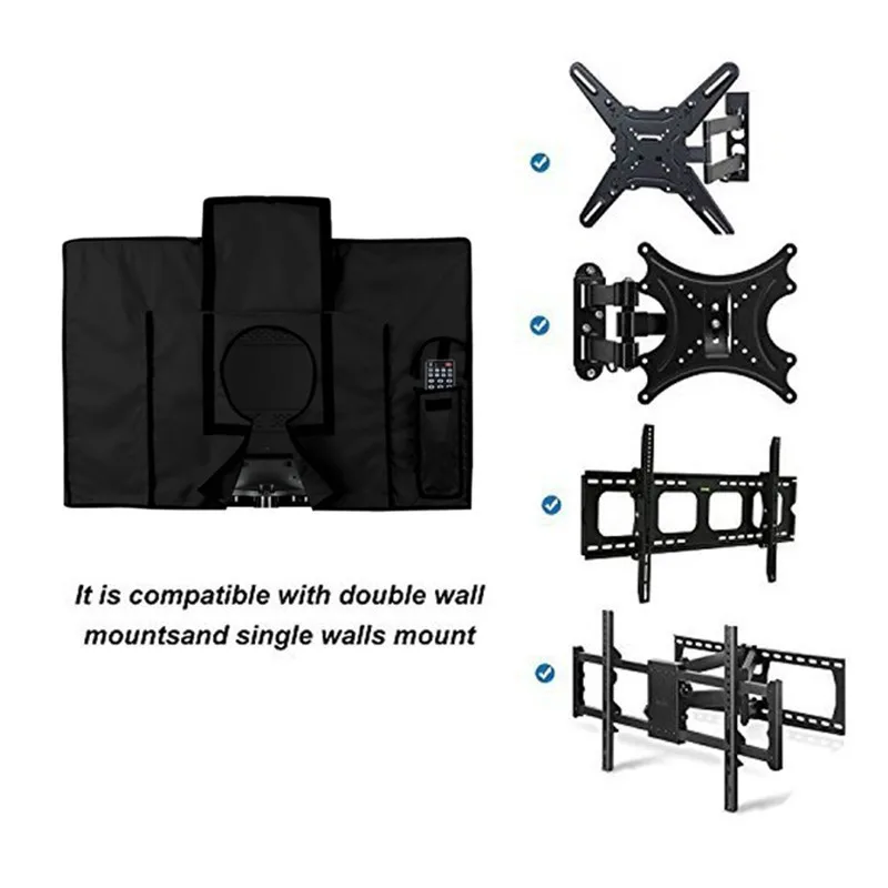 Открытый ТВ экран пылезащитный чехол черный LCD телевизор набор водостойкий