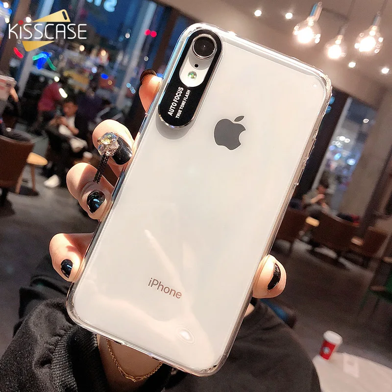 KISSCASE Роскошный Металлический Камера защиты чехол для iPhone 7 Plus Мягкий ТПУ X XR XS MAX 8 6