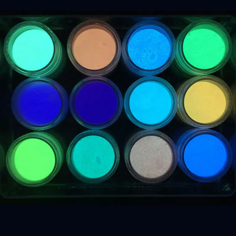 BELLE FILLE NEW 12 Colors Dust Luminous Pigment Fluorescent Powder Nail Glitters Glow In The Dark Glitter | Красота и здоровье