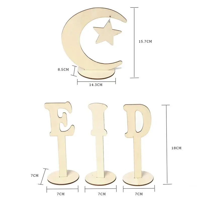 4 шт./компл. новые деревянные Eid Moon Stars буквы DIY украшения для дома замечательные и
