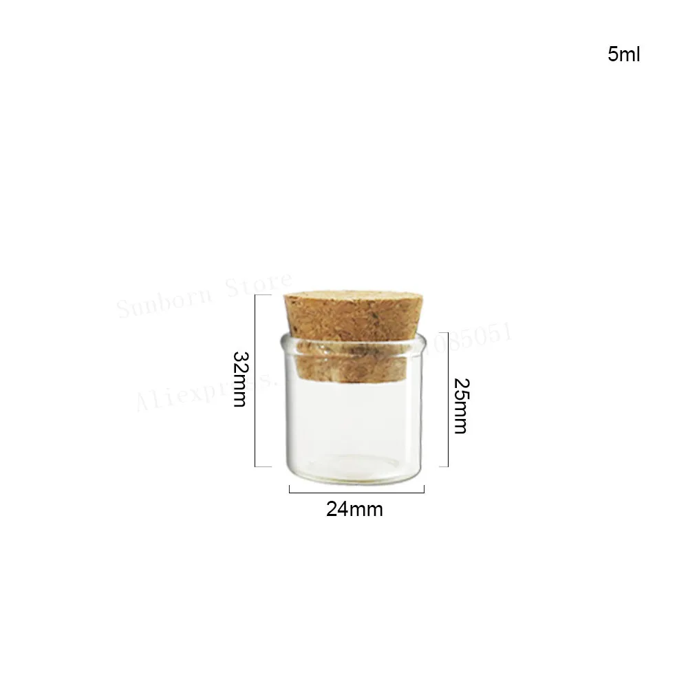 

1000 x Transparent Glass Test Tube With Cork Stopper Laboratory School Supply Gift 5ml 7ml 10ml 12ml 15ml 18ml 25ml Clear Bottle