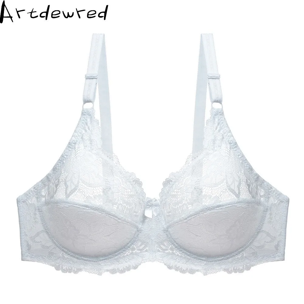 

Women Plus Size Bras Perspective Lace Bra Bralette Sexy Lingerie Underwire Underwear Women Unlined Brassiere BH Top