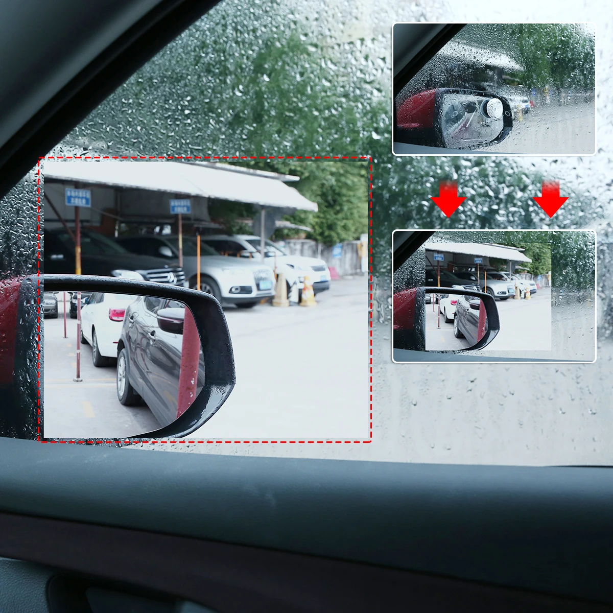 

2pcs 170*200mm Car Truck Window Protective Film Anti Water Fog Mist Film Rainproof Rearview Mirror Film For Car Truck Trailer