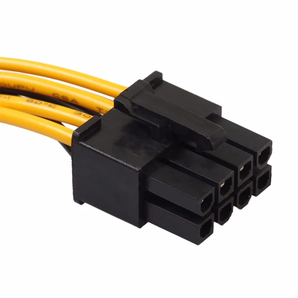 Видеокарта SATA кабель питания 17 см 8 pin 15 Pin (6 + 2) папа двойной PCI Express Майнинг адаптер