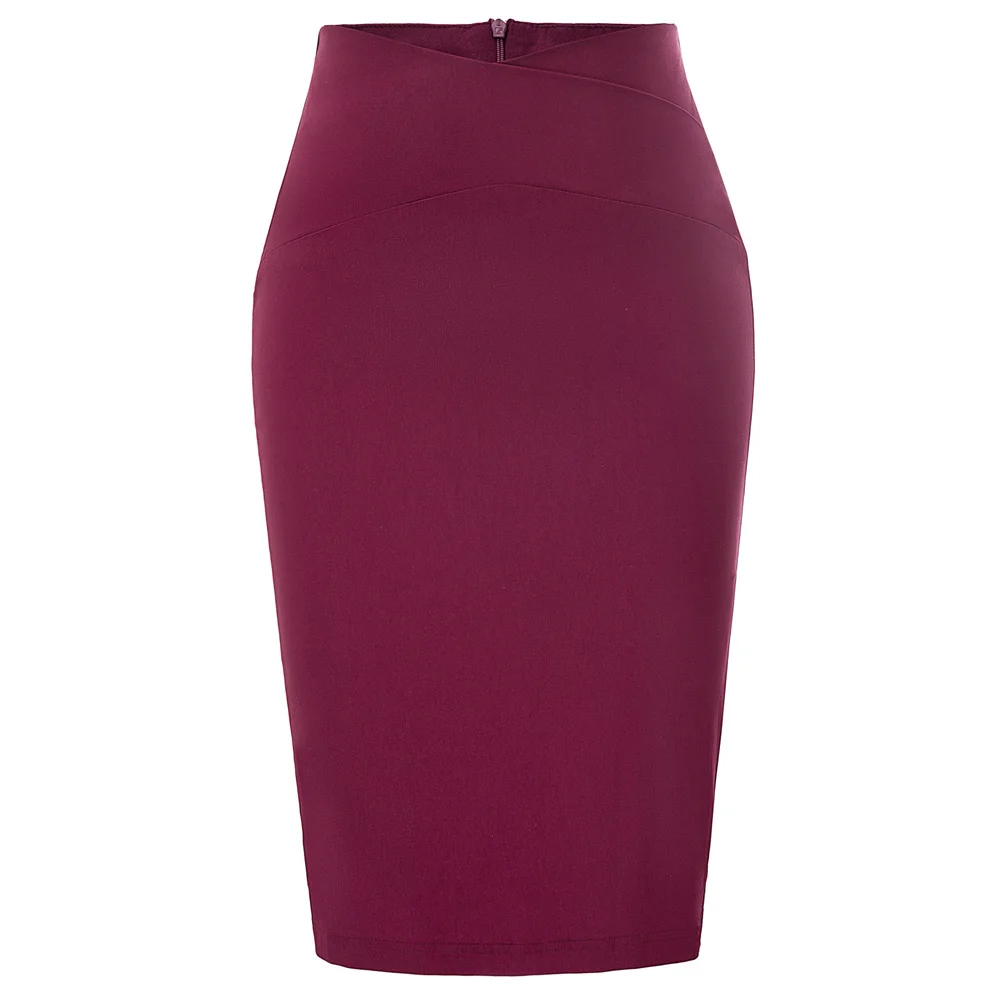 Женская Однотонная юбка карандаш Grace Karin Классическая облегающая офисная до