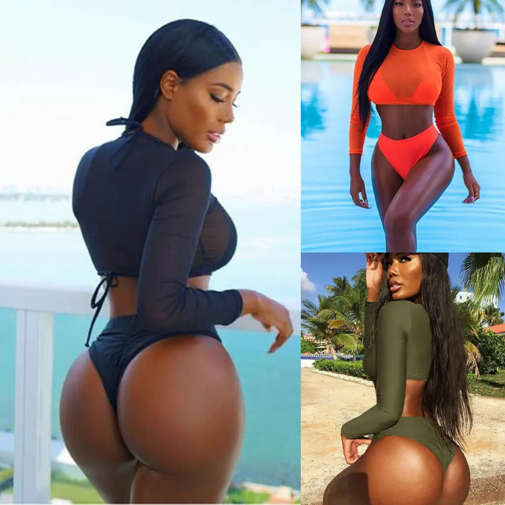 Женский купальник с высокой талией комплект бикини пуш ап бюстгальтером