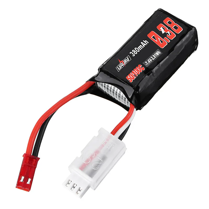1/4 шт. uruav 7 4 V 380 мА/ч 50C/100C 2 S Lipo Батарея JST разъем для небольшой гоночный Дрон с видом