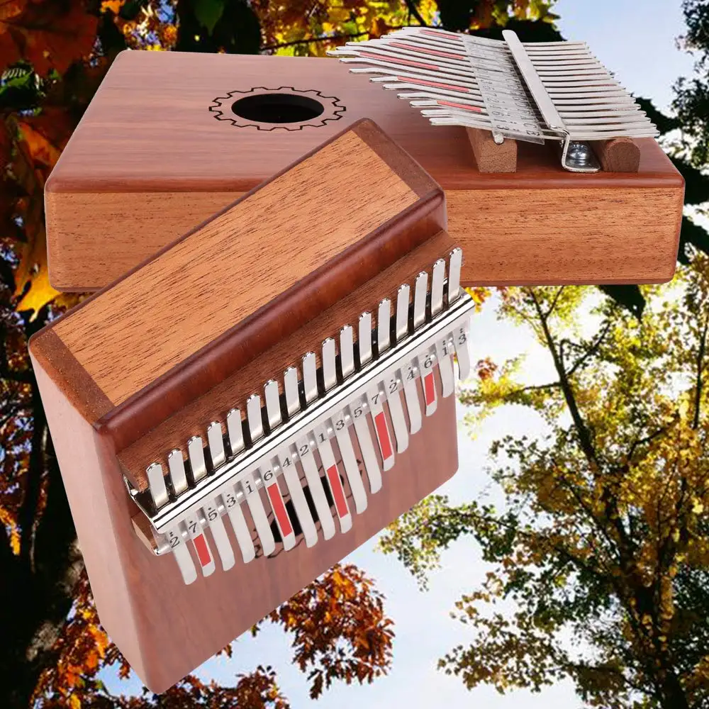 SEWS-Kalimba Thumb Piano 17 Keys With Mahogany Wooden Bag Hammer And Music Book Perfect For Lover Beginners Chi | Спорт и
