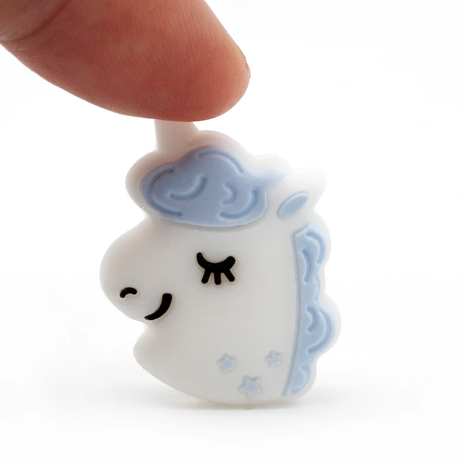 

5pc Baby Teether Pacifier Clips Chain Beads Pearl Mini animal Silicone Teething Toys Food Grade Mini Silicone Teether DIY Craft